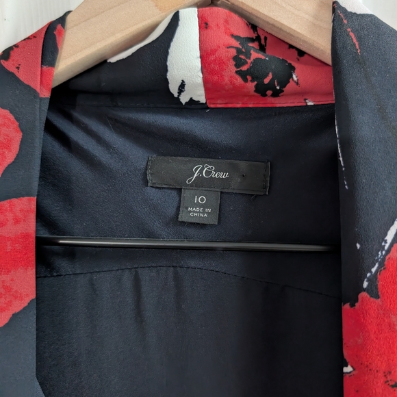 J.Crew Red and Black Floral Long Sleeve Dress - New Without Tags - Picture 7 of 7